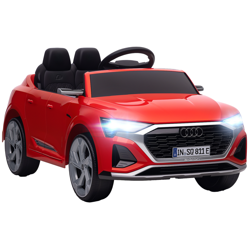 AIYAPLAY Kinder Elektroauto 12V Kinderauto mit 2,4G Fernbedienung, 2 Motoren MP3 Musik & Hupe, Elektrofahrzeug mit Scheinwerfer, 4 gefederte Räder für 3-4 Jahre Kinder, Rot Aosom – Bild 1 von 2