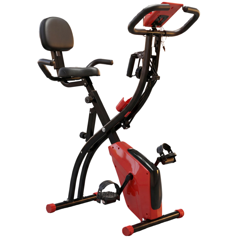 HOMCOM 2-in-1 Heimtrainer klappbar mit LCD-Display und 8-stufig einstellbarem Magnetwiderstand, inkl. 1 Paar Spannseil für effektives Training Aosom.de – Bild 1 von 2