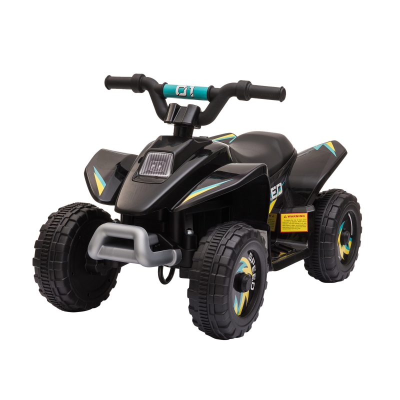 HOMCOM Kinder Quad Elektro 6V Kinderquad mit Vorwärts-, Rückwärtsfunktion Breite Reifen, Elektro-Quad für Kinder 1,5-3 Jahre Max. Belastung 20 kg Schwarz Aosom – Bild 1 von 2
