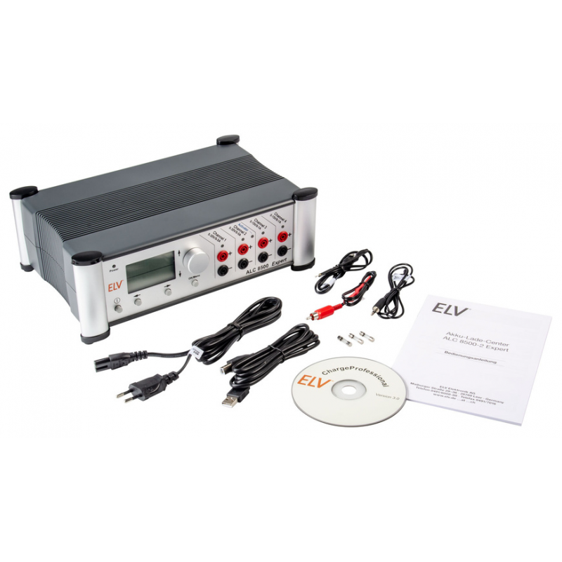 ELV Akku-Lade-Center ALC 8500-2 Expert (Software, Vierleiter-Ri-Messkabel, Temperaturfühler, USB)