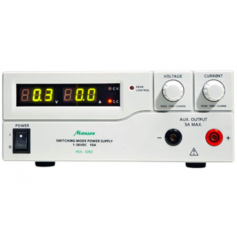 Manson Laborschaltnetzteil HCS-3202 (1-36 V/0-10 A) mit USB-Schnittstelle, programmierbar