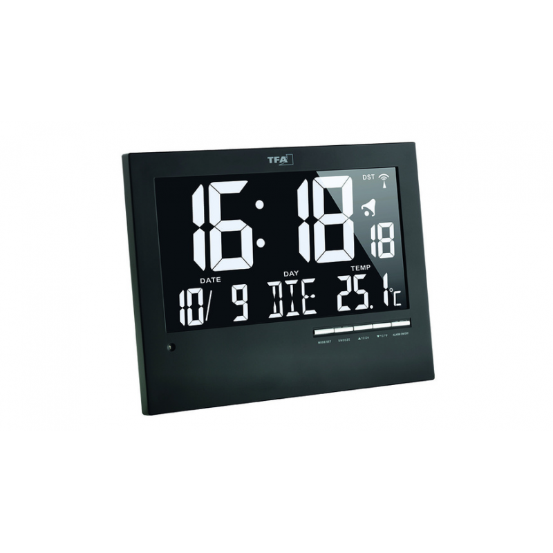 Funk-Wanduhr mit automatischer Hintergrundbeleuchtung, 230 x 185 x 80 mm