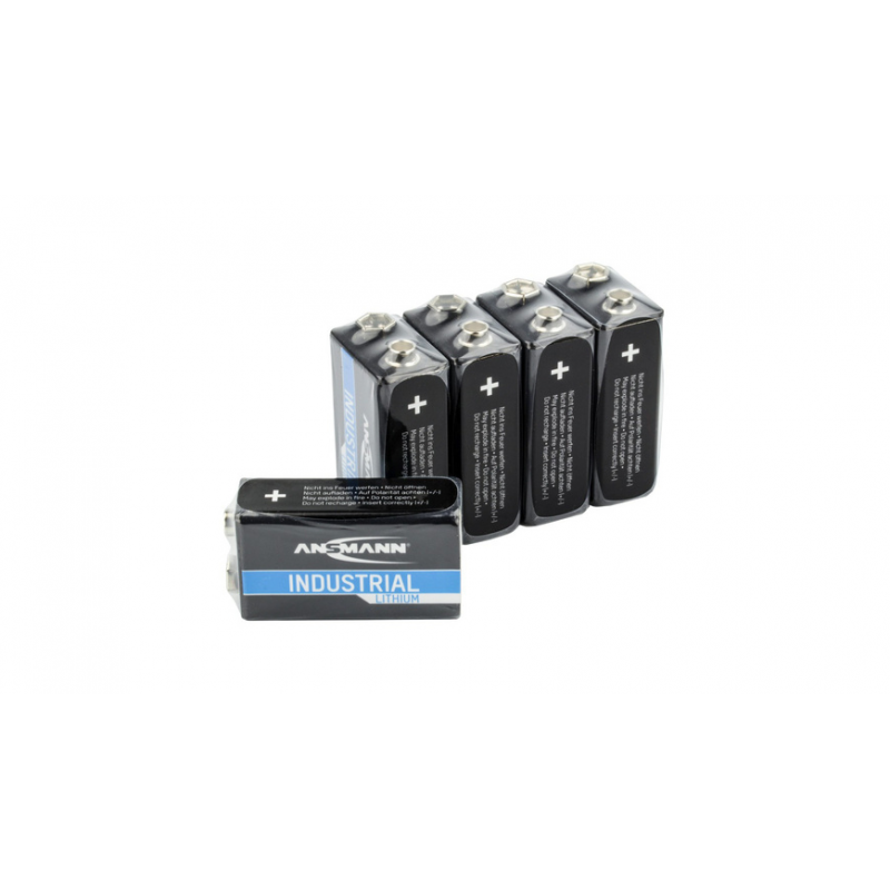 Ansmann Lithium-Batterie 9 V-Block, 5er-Pack