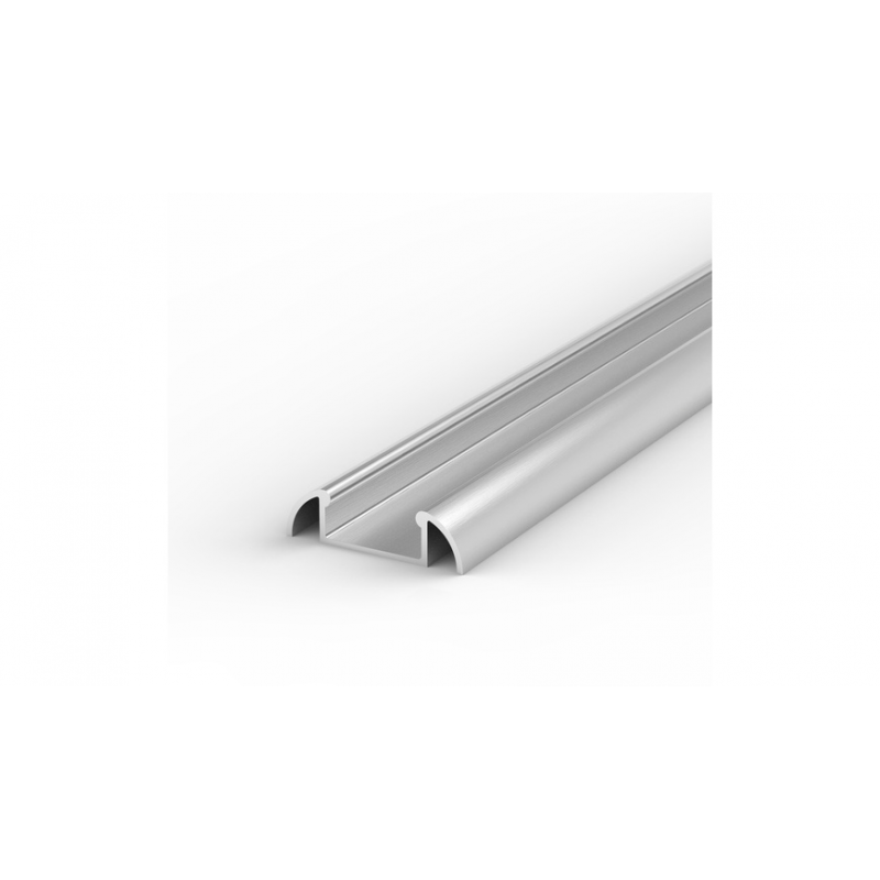 1-m-Aluminiumprofil P2-1 für LED-Streifen bis 12 mm Breite, mit matter Abdeckung, inkl. Endkappen