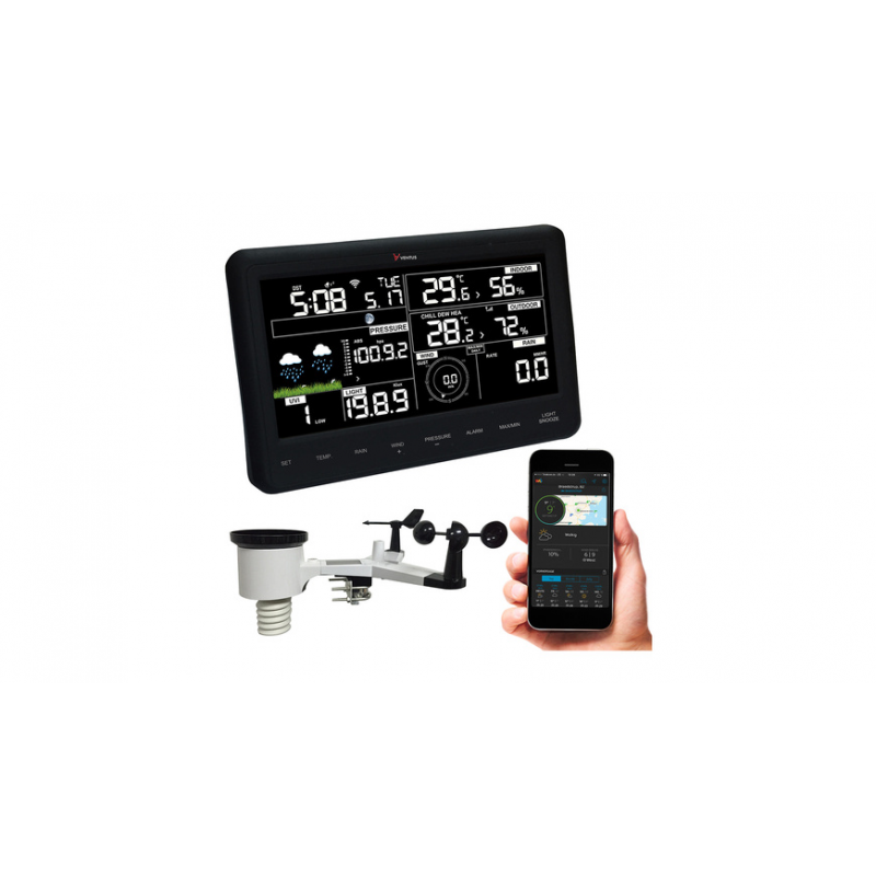 Ventus WLAN-Wetterstation W830, inkl. Solar-Funk-Kombisensor (868 MHz), 17,4-cm-LC-Display (6,85")