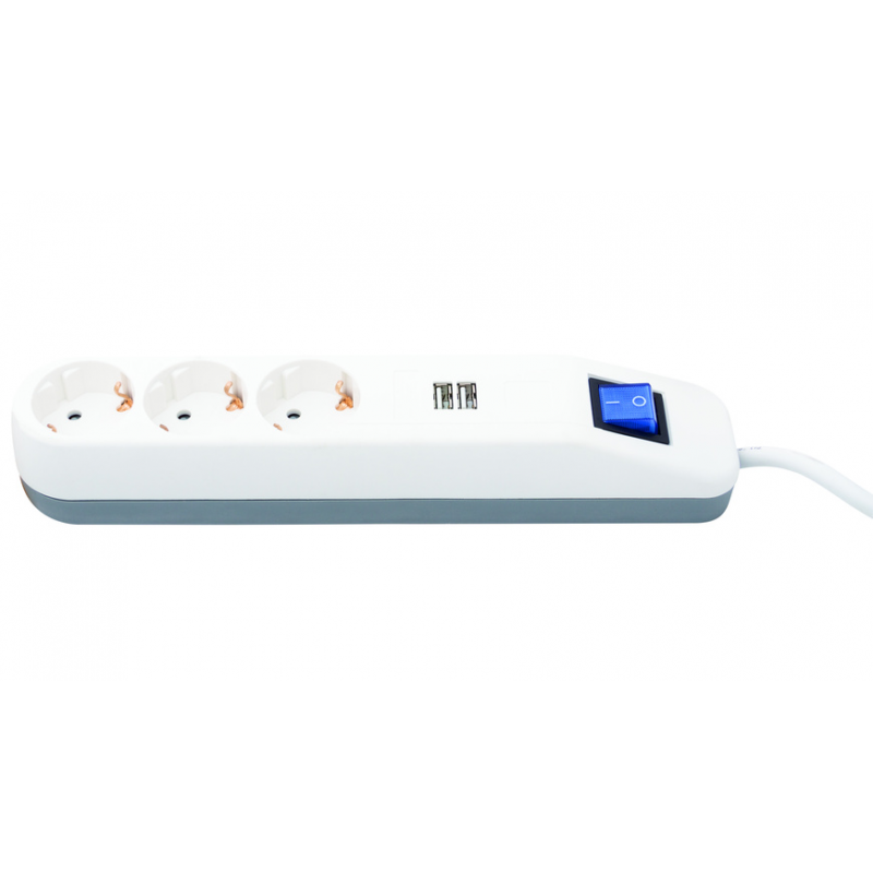 REV 3fach Steckdosenleiste mit 2 USB-Ports (max. 2,4 A)