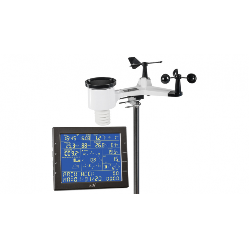 ELV WLAN-Wetterstation WS980WiFi, inkl. Funk-Außensensor (868 MHz), App, PC-Auswertesoftware