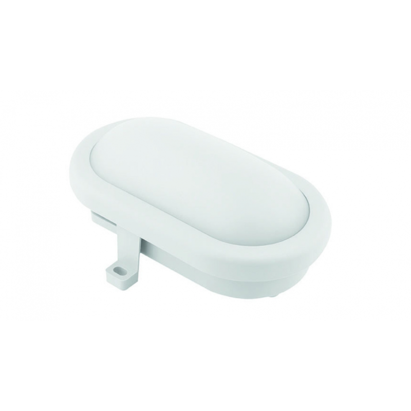 REV 10-W-Oval-LED-Leuchte mit HF-Bewegungssensor, kaltweiß, graues Gehäuse, IP54