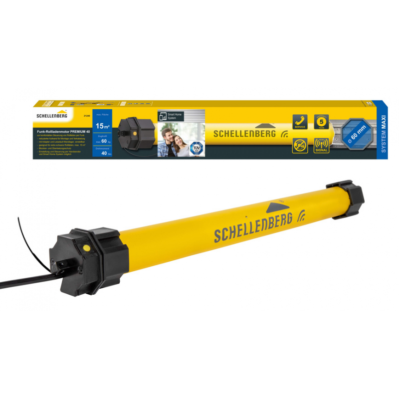 Schellenberg Funk-Rollladenmotor Maxi PREMIUM, 40 Nm, SW60
