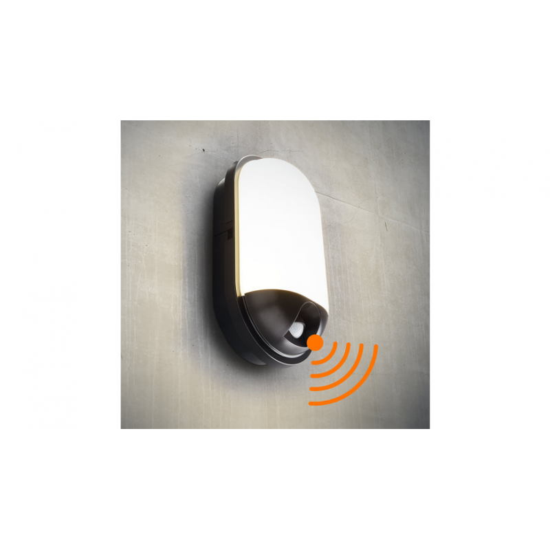 HEITRONIC 20-W-LED-Wand-/Deckenleuchte Toledo mit 120°-Bewegungsmelder, oval, IP65