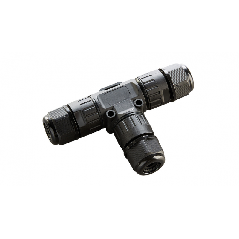 Heitronic T-Kabelverbinder mit Steckklemmen für 3-polige Kabel, für Kabeldurchmesser 9-12 mm, IP68