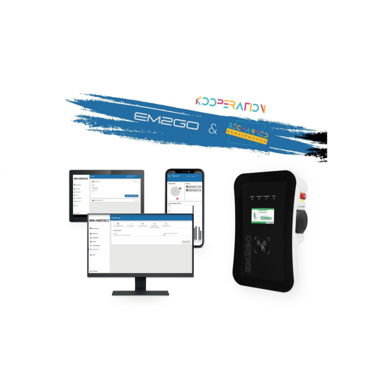 Becharged Backend Lizenz für Wallboxen mit OCPP Interface inkl. Em2Go RFID-Karte (Online)