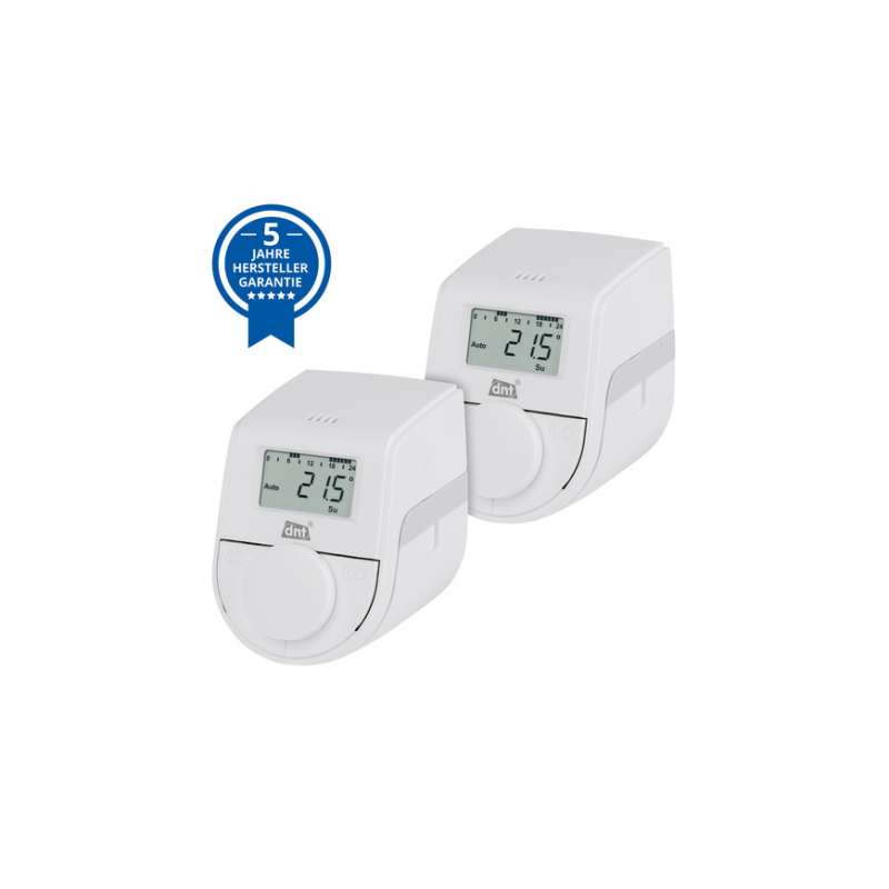 dnt 2er-Set Heizkörperthermostat ThermoTune, Stand-alone, ca. 4 Jahre Batterielaufzeit