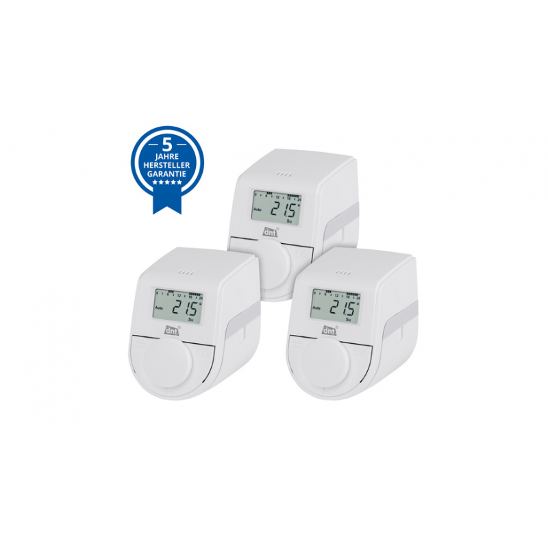 dnt 3er-Set Heizkörperthermostat ThermoTune, Stand-alone, ca. 4 Jahre Batterielaufzeit