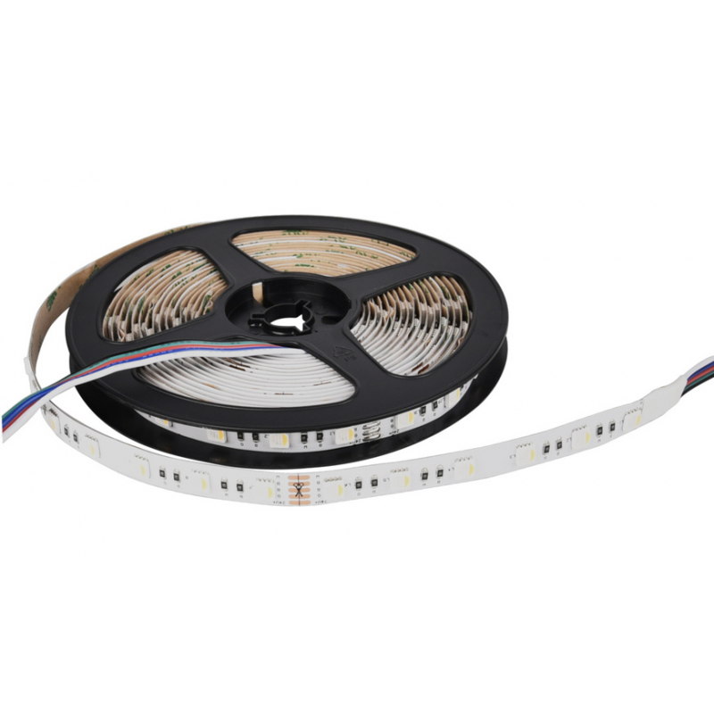 ENOVALITE 5-m-LED-Streifen, 20 W, 24 V DC, RGBW (6500 K), 4 W/m, 370 lm/m, 60 LED/m, IP20
