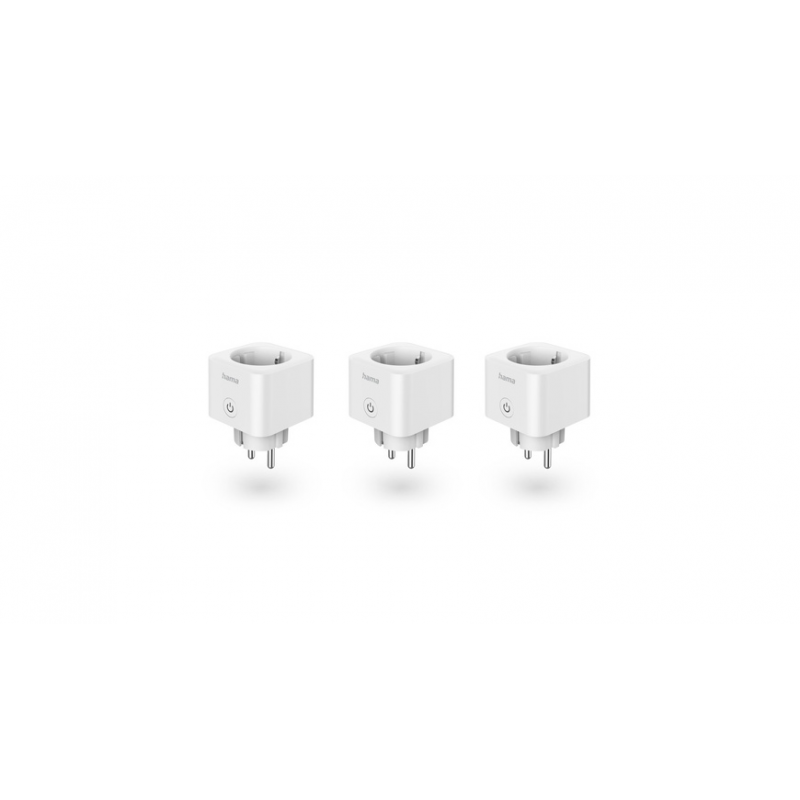 Hama Smarte WLAN-Steckdose, Matter, 3.680W, Sprach-/Appgesteuert, 3er-Pack