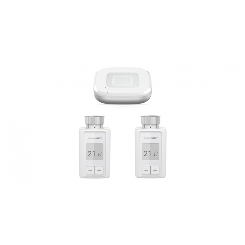 Homematic IP Smart Home Set Raumklima mit Access Point 2 und 2x Heizkörperthermostat – flex