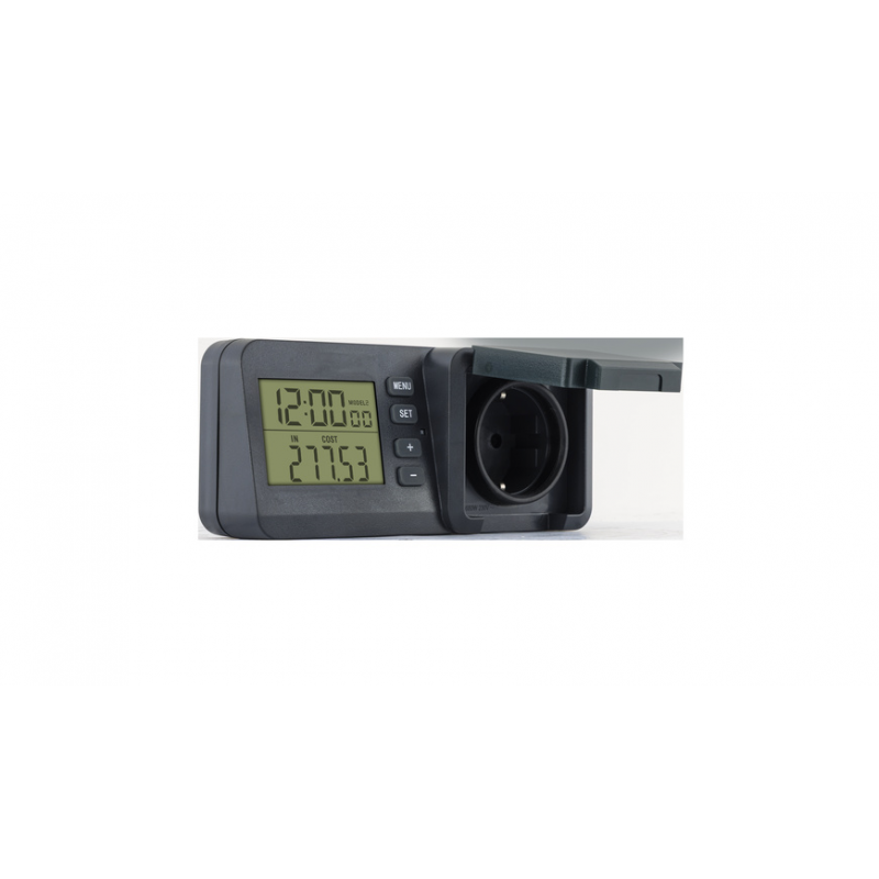 REV Energiekostenmessgerät mit LC-Display, IP44, schwarz-grün