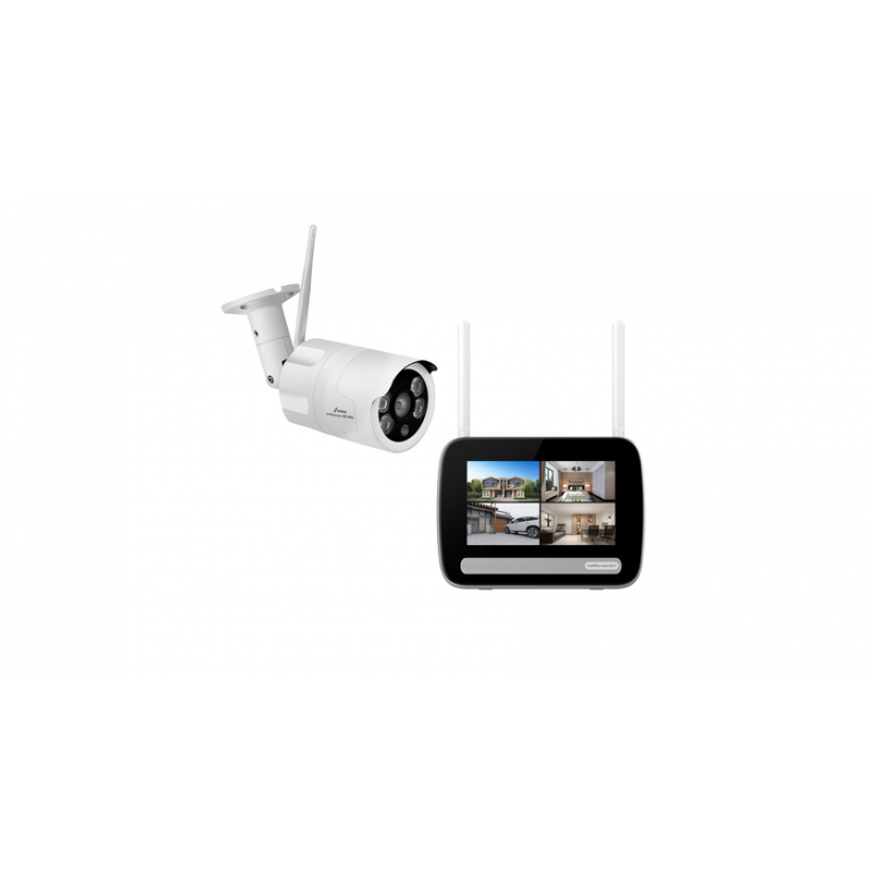 Stabo Smart Home Funk-Überwachungs-Set multifon security V, 7-Zoll Monitor, 3MP Kamera