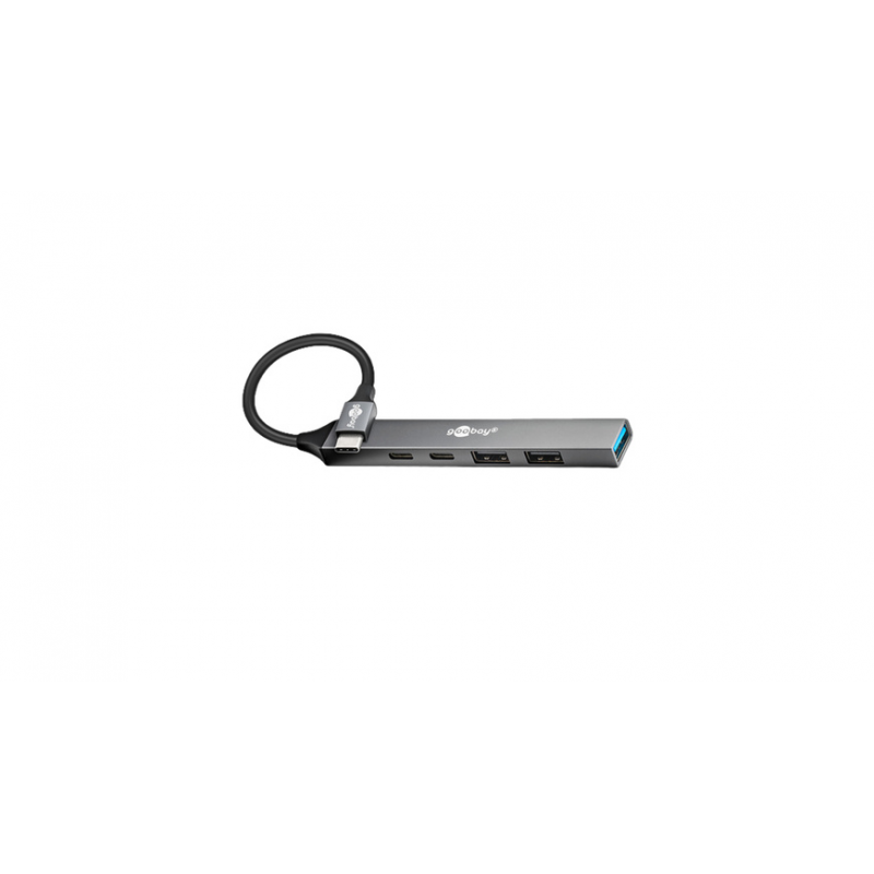 Goobay Slim 5-Port USB-Hub, USB-C™ auf USB-C™/USB-A, 5 Gbit/s