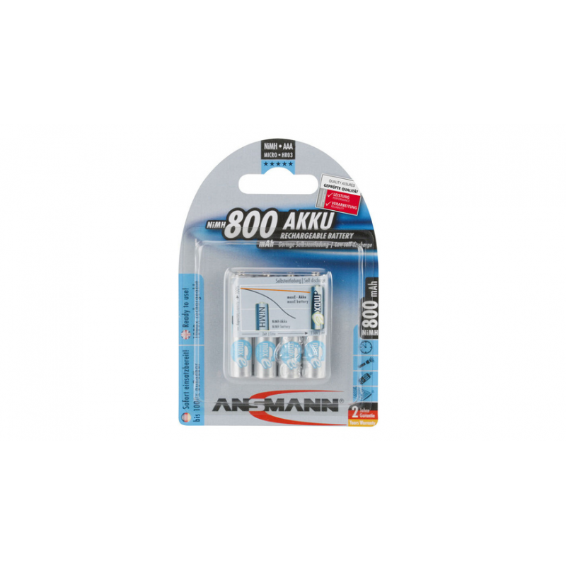 Ansmann maxE NiMH-Akku Micro 800 mAh, 4er-Pack
