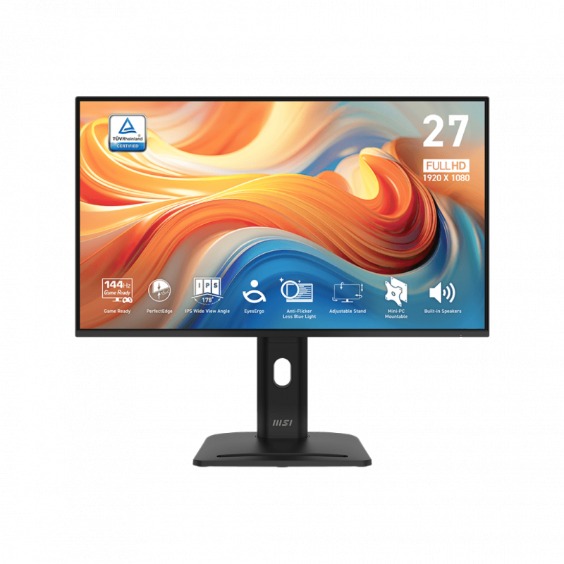 MSI PRO MP275PG E14 Business Monitor - IPS Panel, 144Hz Höhenverstellbar (130mm), EPEAT Silver, Energy Star
