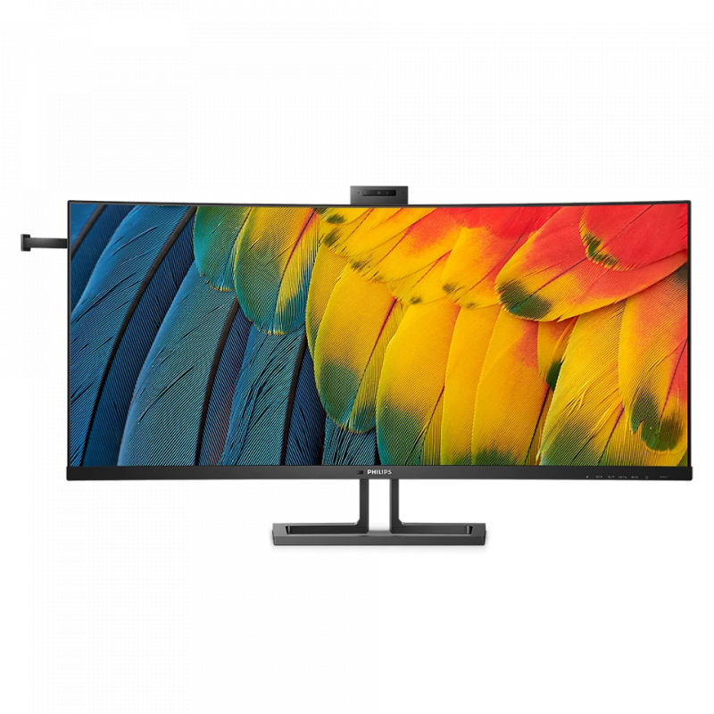 Philips 40B1U6903CH 40 Zoll Wide UHD Curved Monitor, 5 MP Webcam, höhenverstellbar, Lautsprecher (5120x2160, 75 Hz, HDMI, DisplayPort (in/Out), Thun