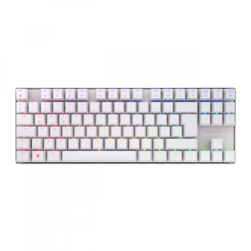 Cherry XTRFY MX 8.2 Kabellose Gaming Tastatur, weiß Tenkeyless, CHERRY Advanced Wireless Technology, RGB Beleuchtung