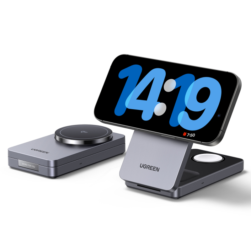 UGREEN W707 3-in-1 15W Magnetic Wireless Desktop Charger fuer iP