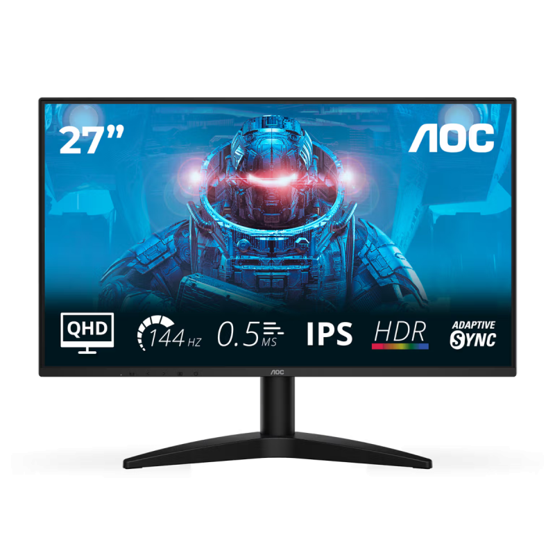 AOC Q27B36X 27 Zoll - QHD Gaming Monitor IPS Panel, QHD, 144 Hz, 0,5 ms, HDR10, HDMI, DP