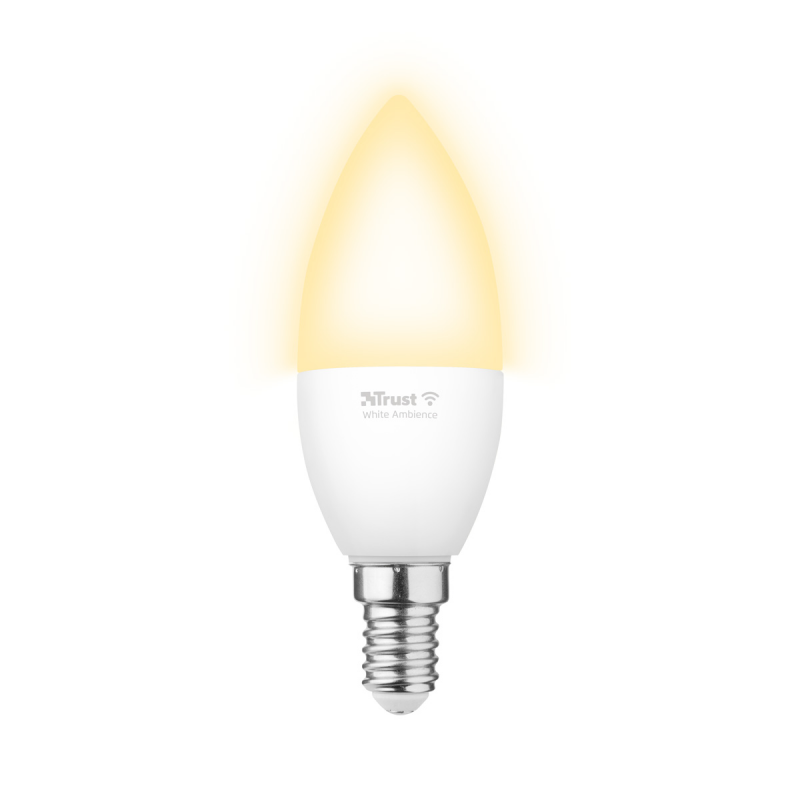 Trust E14 LED CCT WI-FI Smarte WiFi LED-Kerze, Lichtstimmung weiß, Fassung E14, von Ihrem Smartphone/Tablet zu steuern
