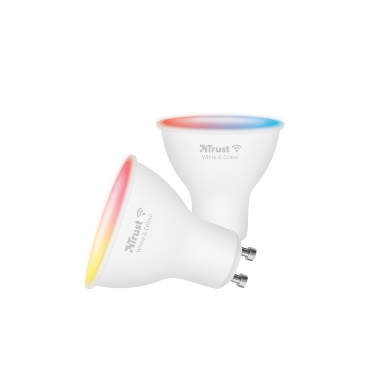 Trust GU-10 DUO-PACK RGBCW LED SPOT WI-FI Smarter WiFi LED-Strahler, weiß und farbig, Fassung GU10, von Ihrem Smartphone/Tablet zu steuern