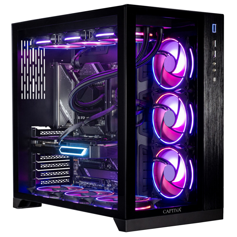 Captiva PC Highend Gaming R99-515 AMD Ryzen 7 9800X3D, 64GB DDR5 RAM, 2TB M.2 SSD, NVIDIA GeForce RTX 5080 (16GB GDDR7), X870, Windows 11 Home
