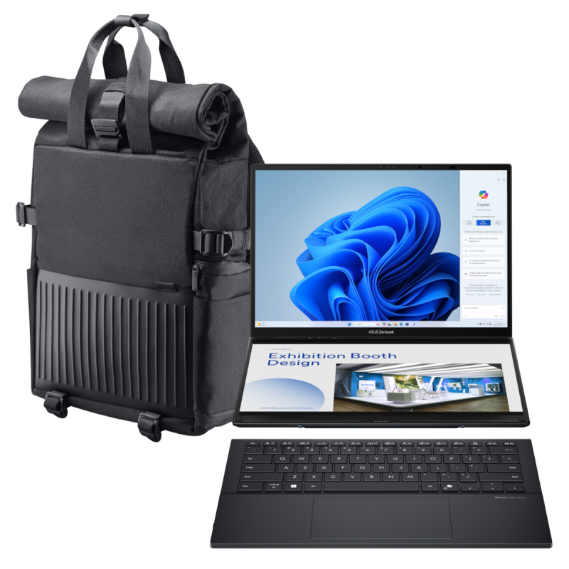 ASUS Zenbook Duo UX8406CA-QL055W + PP4600 PROART Rucksack - 14" WUXGA OLED, Ultra 9-285H, 16GB RAM, 1TB SSD, Windows 11