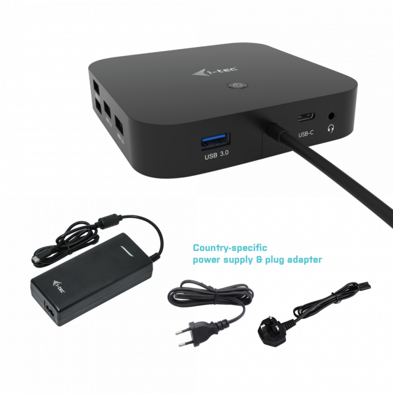 i-tec USB-C HDMI DP Docking Station mit 100W PD & i-tec Universal Charger 112 W