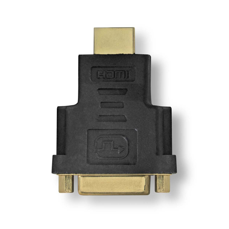 Nedis HDMI™ -Adapter | HDMI™ Stecker | DVI-D 24+1-Pin Buchse | Vergoldet | Gerade | ABS | Anthrazit | 1 Stück | Verpackung mit Sichtfenster