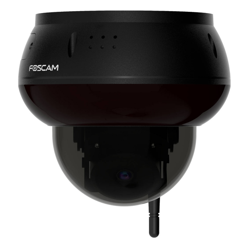 Foscam D8T WLAN Überwachungskamera Schwarz 8MP (3840x2160), WiFi 6 Dualband, PT-Funktion, KI-unterstützte Erkennung, IK10 Vandalismus-Schutz