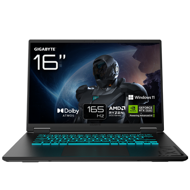 GIGABYTE GAMING A16 3WHK3DE894SH - 16" FHD+ 165 Hz Display, AMD Ryzen 7 260, 16GB RAM, 1TB SSD, NVIDIA GeForce RTX 5070, Windows 11 Home