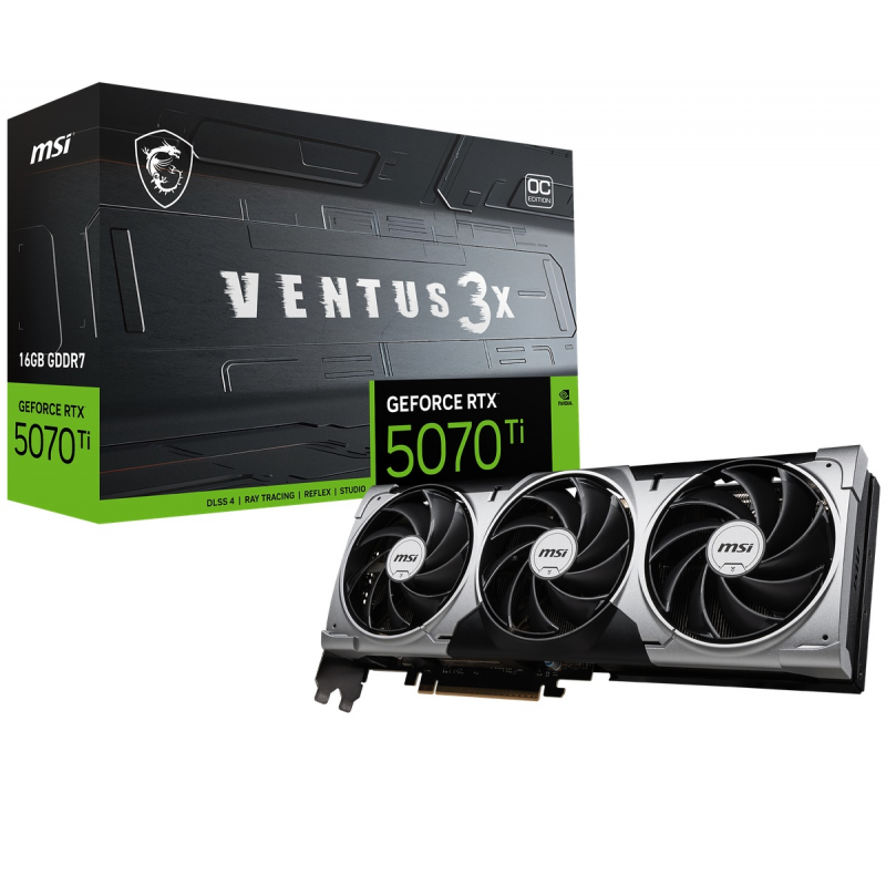 MSI GeForce RTX 5070 Ti 16G VENTUS 3X OC - 16GB GDDR7, HDMI, 3x DP