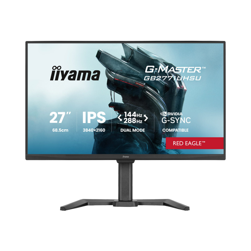 Iiyama GB2771UHSU-B1 Gaming Monitor 27? 4K UHD IPS, 144 Hz, 0.8 ms MPRT, USB-Hub, USB-C, G-Sync kompatibel, AMD Free Sync Premium
