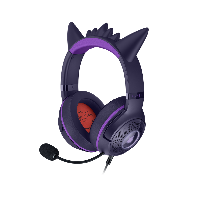 Razer Kraken Kitty V2 Pokémon Gengar Edition kabelgebundenes RGB-Gaming Headset mit auffälligen Gengar Dornen