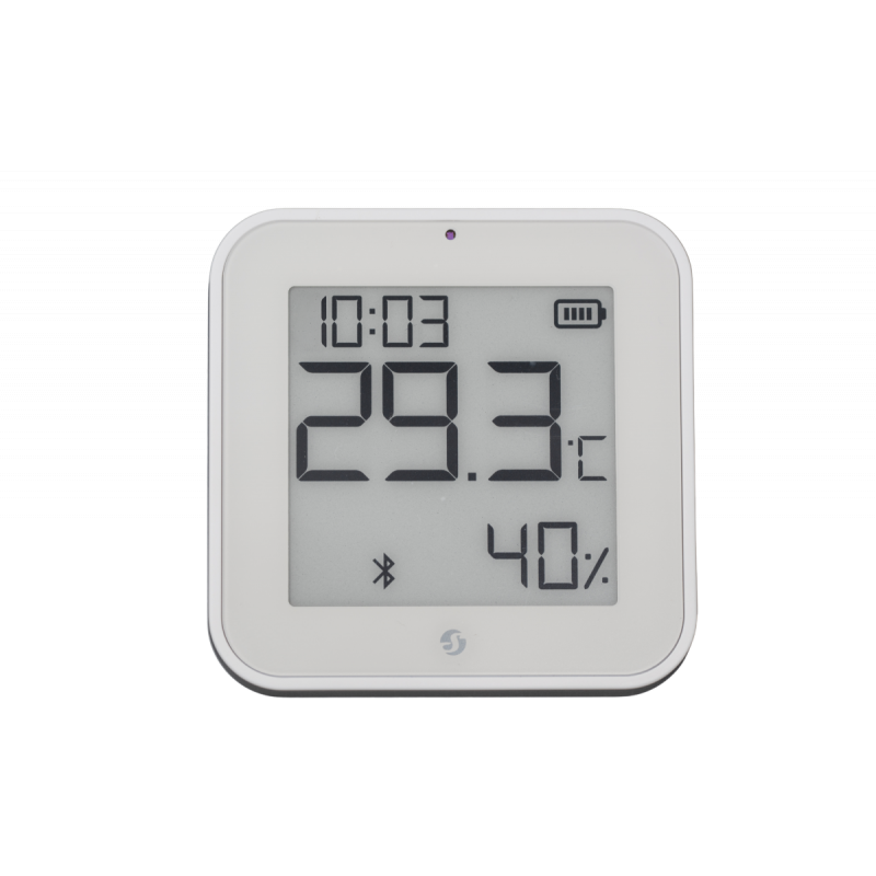 Shelly BLU H&T Display ZB - Temperatur, Luftfeuchtigkeit, Lichtstärke und Uhrzeit an. Unterstützt Zigbee 3.0 und Bluetooth 5.0 - in der Farbe "Ivory"