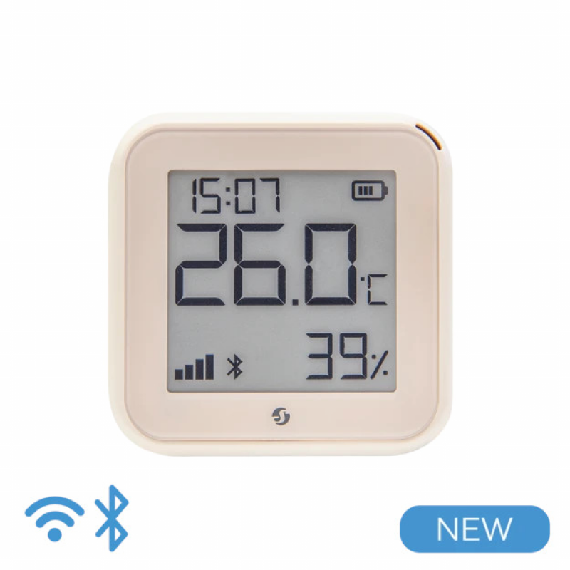 Shelly H&T Gen. 3 Temperatur- & Luftfeuchtigkeitssensor - Temperatur und Luftfeuchtigkeitssensor mit WLAN und Bluetooth - in der Farbe "Ivory"