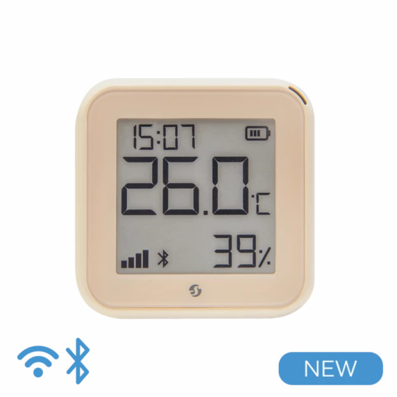 Shelly H&T Gen. 3 Temperatur- & Luftfeuchtigkeitssensor - Temperatur und Luftfeuchtigkeitssensor mit WLAN und Bluetooth - in der Farbe "Mocha"