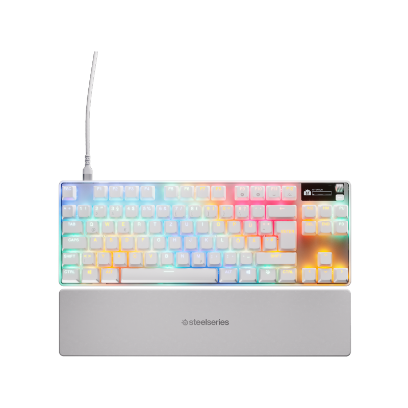 Steelseries Apex Pro TKL Gen 3 White kabelgebundene Gaming Tastatur mit Hall Effect Switches, Rapid Trigger und RGB-Beleuchtung