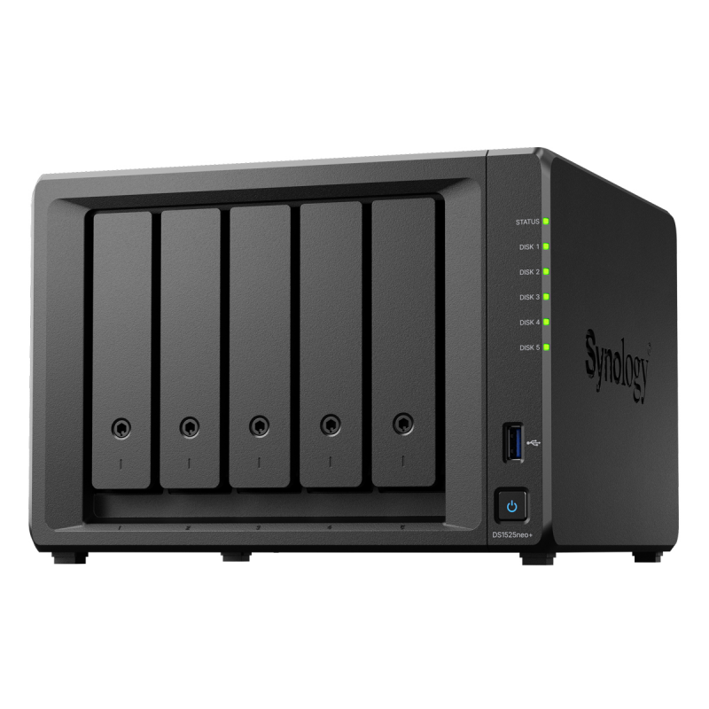 Synology DiskStation DS1525neo+ NAS 5-Bay AMD Ryzen™ V1500B, 8GB DDR4 RAM, 0/5 HDD/SSD