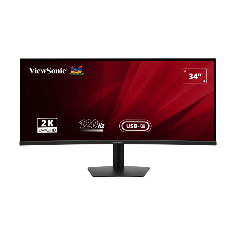 ViewSonic VA3420C-2 Curved Office Monitor 87 cm (34 Zoll) Ultra Wide QHD, 21:9, 3,5ms, VA, 120Hz, HDR10, USB-C, KVM