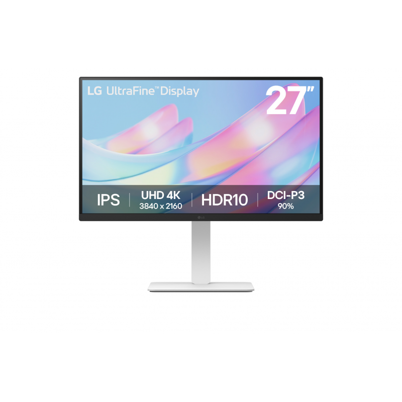 LG UltraFine 27US550- Monitor - 4K UHD Monitor, IPS Panel, Weiß Höhenverstellbar 150mm, Pivot, Drehbar