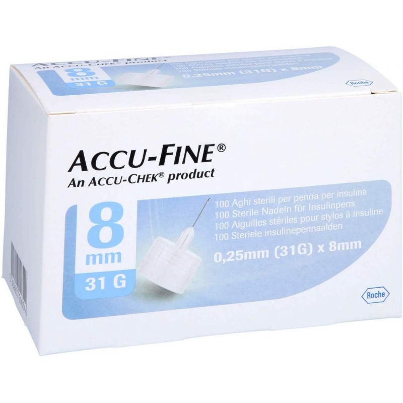 Accu Fine Sterile Nadeln F.Insulinpens 8 mm 31 G 100 Stk