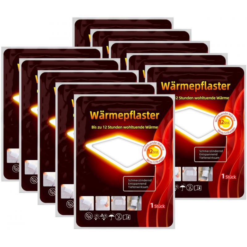 Wärmepflaster mit 12h Wärme 10erSet, 13 x 10 cm